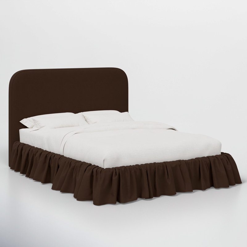 Mina Ruffle Platform Bed, Queen, Classic Chocolate Linen