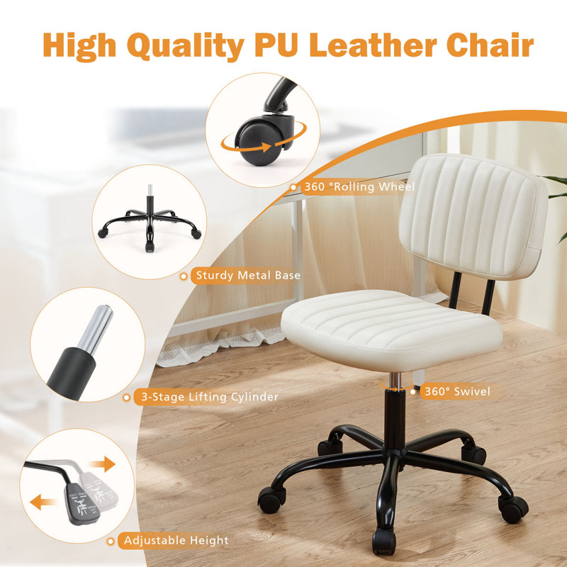 Ebern Designs Azaleya Office Chair, White