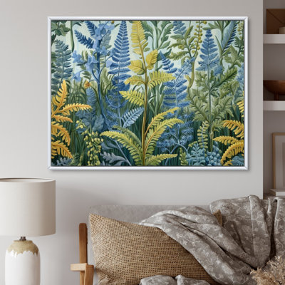 " Green Blue Fern Flowers Scenery "