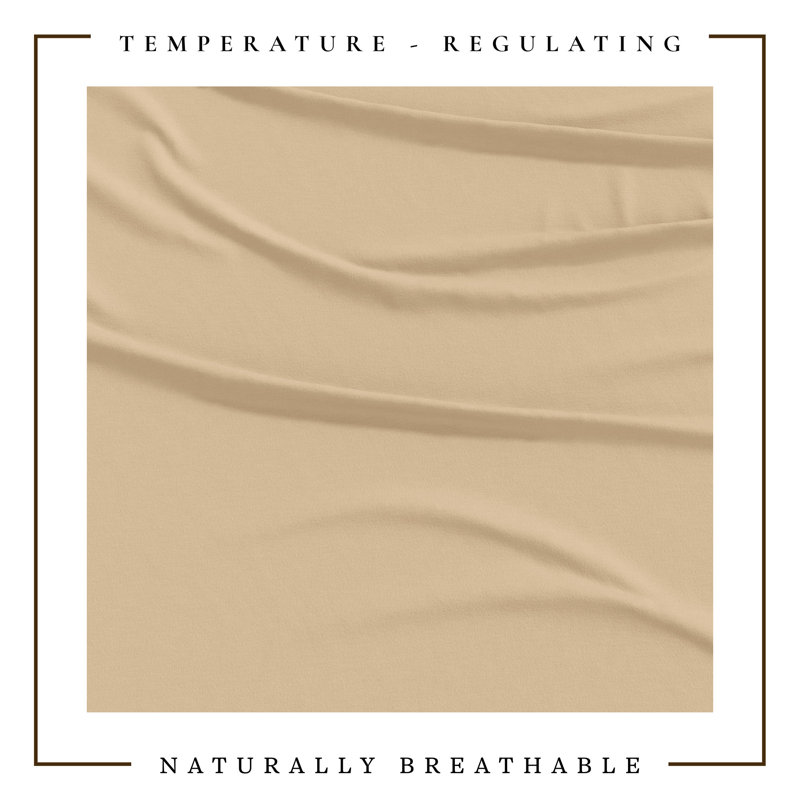 Ultra-Soft Cotton Heathered Melange Jersey Knit Sheet Set, Twin / Twin XL with 1 Pillowcase, Heathered Tan