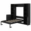 Lit escamotable compact avec tablettes et armoires de rangement