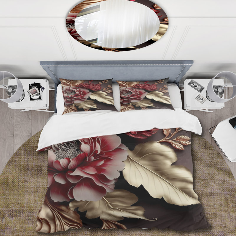 Ensemble de housse de couette en microfibre / polyester Vintage Glam Rose II Bedding