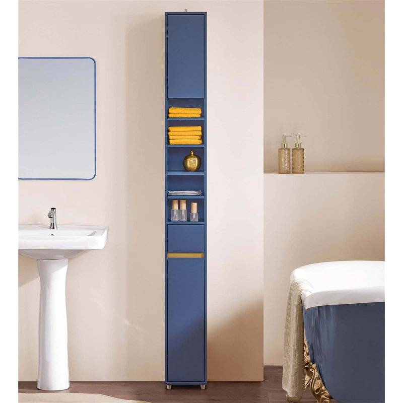 Aadhith Freestanding Linen Cabinet, Blue