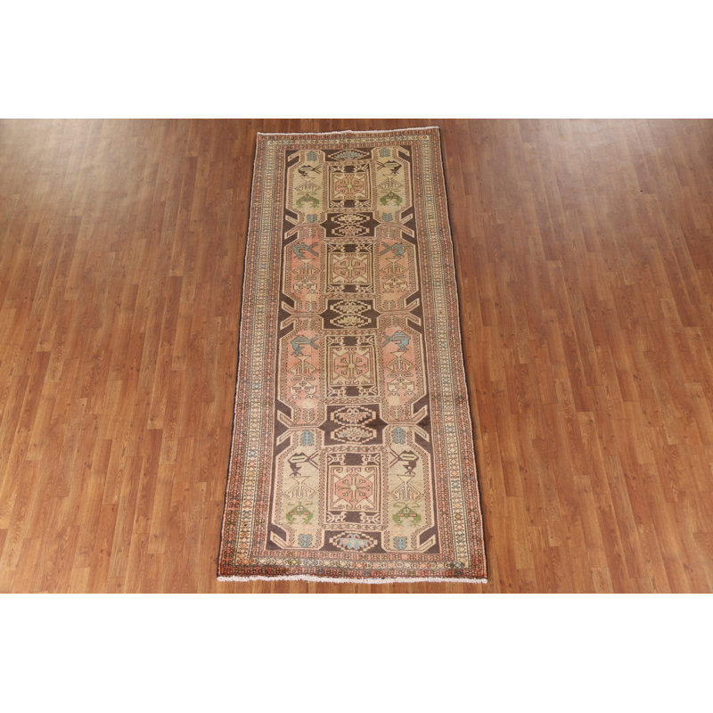 Tapis de couloir vintage en laine 4 x 10