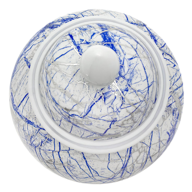 Timeless Chinese Temple Jar, 18", Blue/Silver