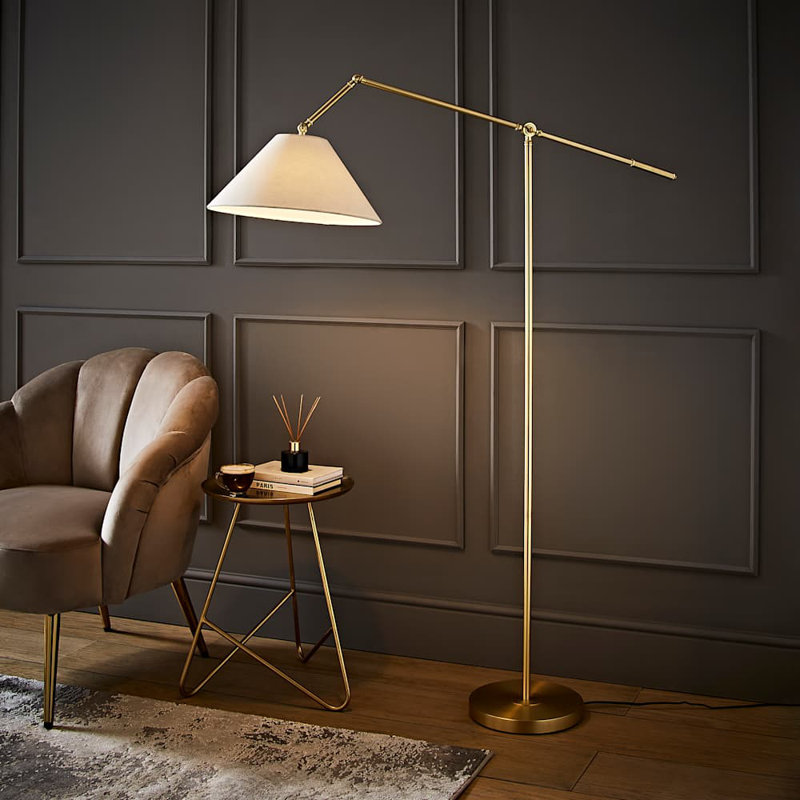 162cm Polished Arched Floor Lamp, No