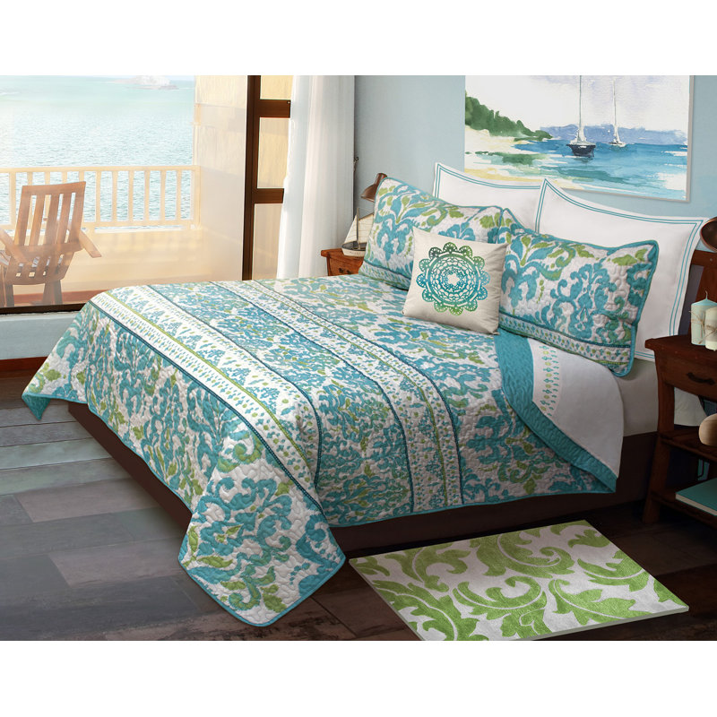 Luxury Bedding Collection Modern & Contemporary Polyester Damask Coverlet, Twin