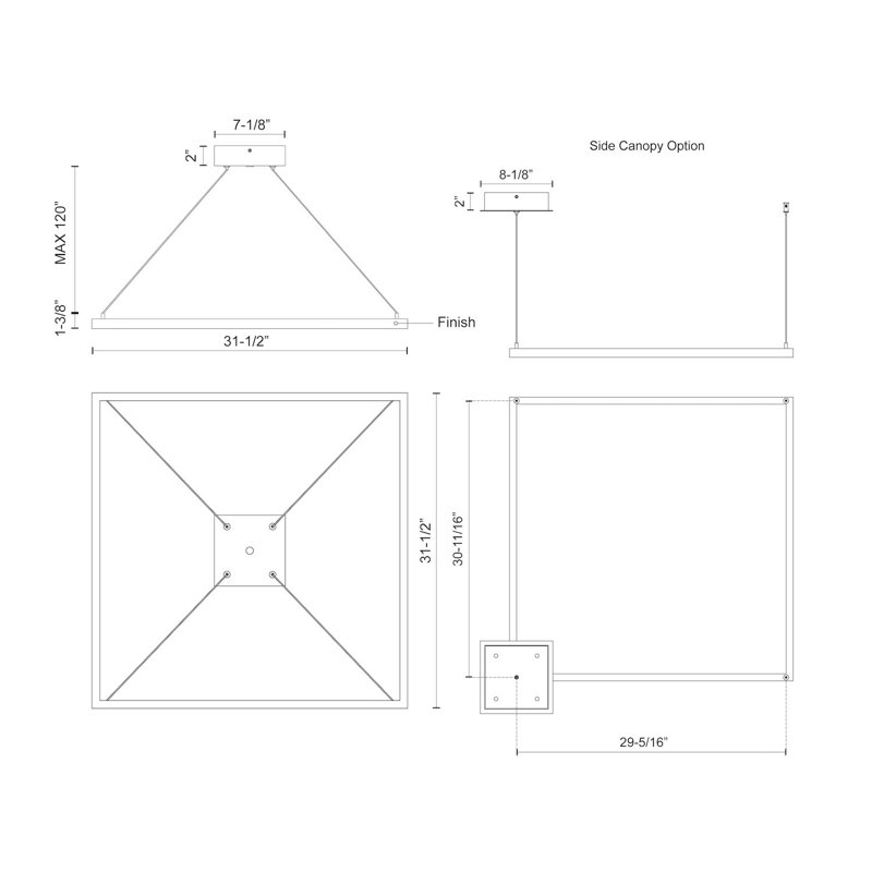 Piazza 1 - Light LED Pendant, 1.38" H x 31.5" W x 31.5" D