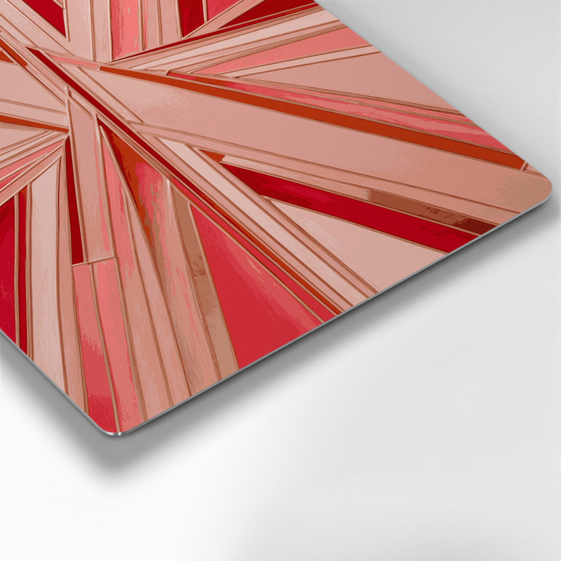 Hard Edge 29 - art mural en métal rose, H 20 po x l 30 po