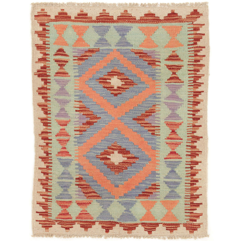 Geometric Wool Hand Woven 60cm X 90cm Area Rug