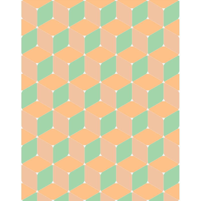 Swampscott Cube Geometric Wallpaper, Multicolour