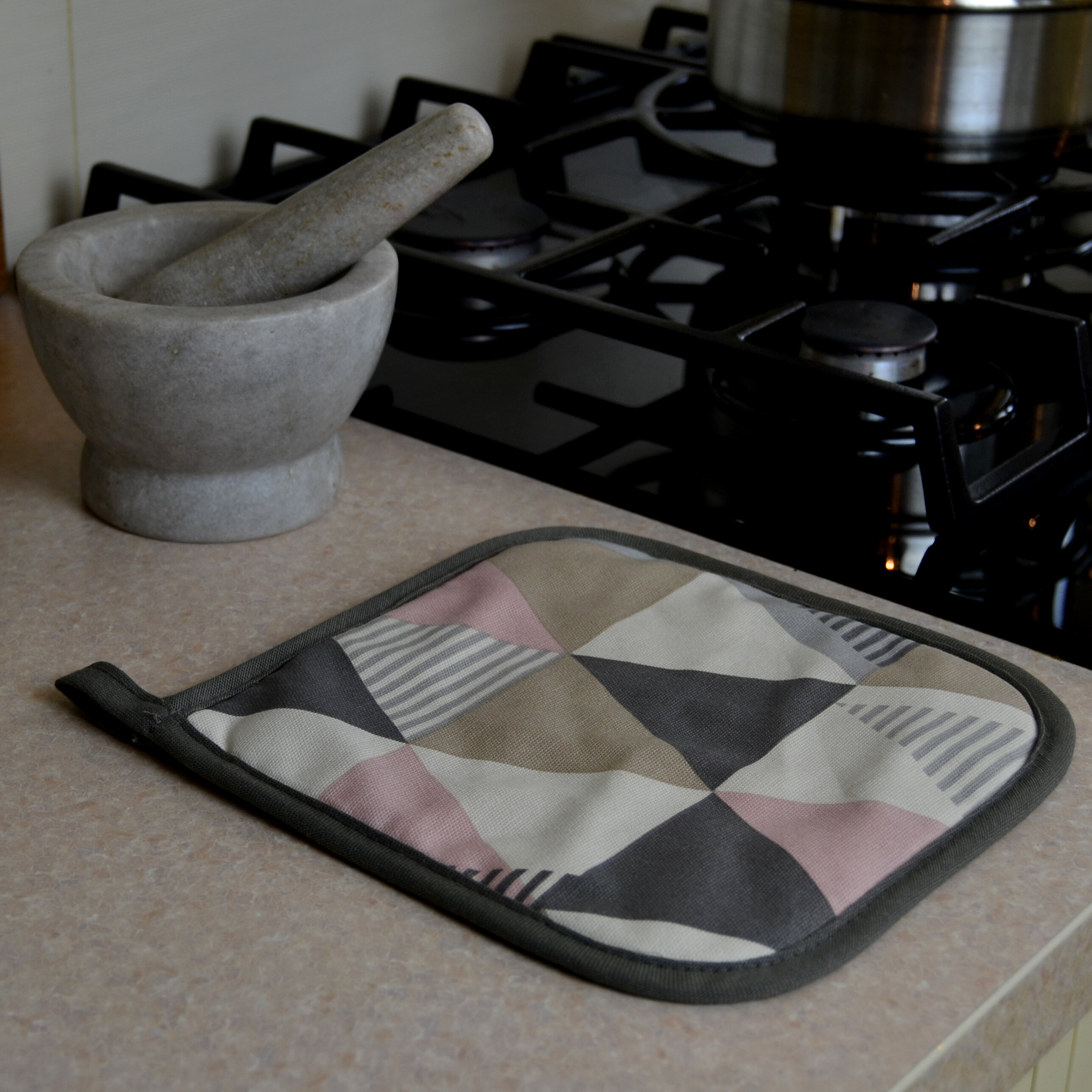 Pot Holder Oven Mitt Set - Ochre