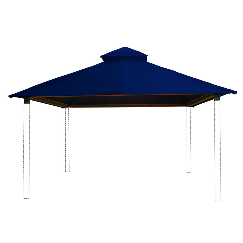 Roof Framing And Mounting 12 Ft. W x 12 Ft. D Solid Wood Gazebo, Catalina Blue, 147.5" H x 168" W x 168" D