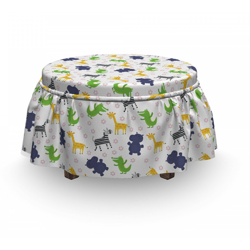 Housse pour repose-pieds joyeuse safari marguerites