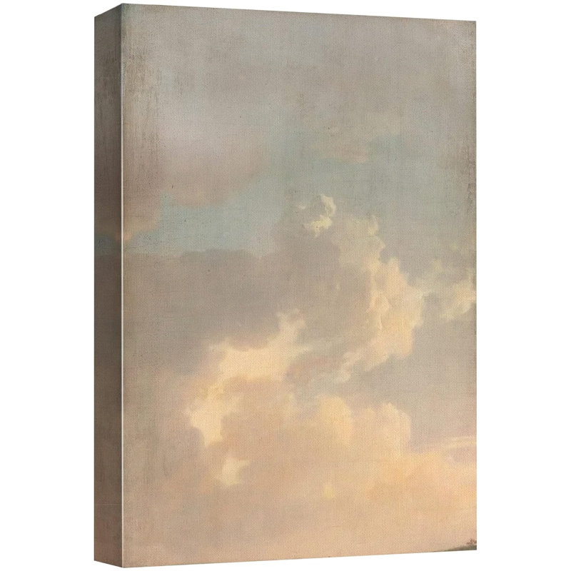 Nuage bleu pastel aquarelle nuage nature paysage Art moderne décor minimaliste rustique, Toile tendue, H 48 po x l 32 po