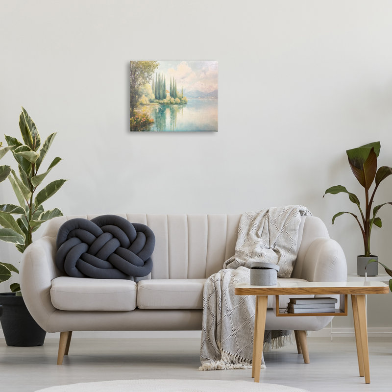 «Lakeside Mansion View Canvas» par Petal Prints Design, H 16 po x l 20 po