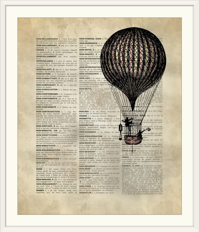 vintage hot air balloon drawings