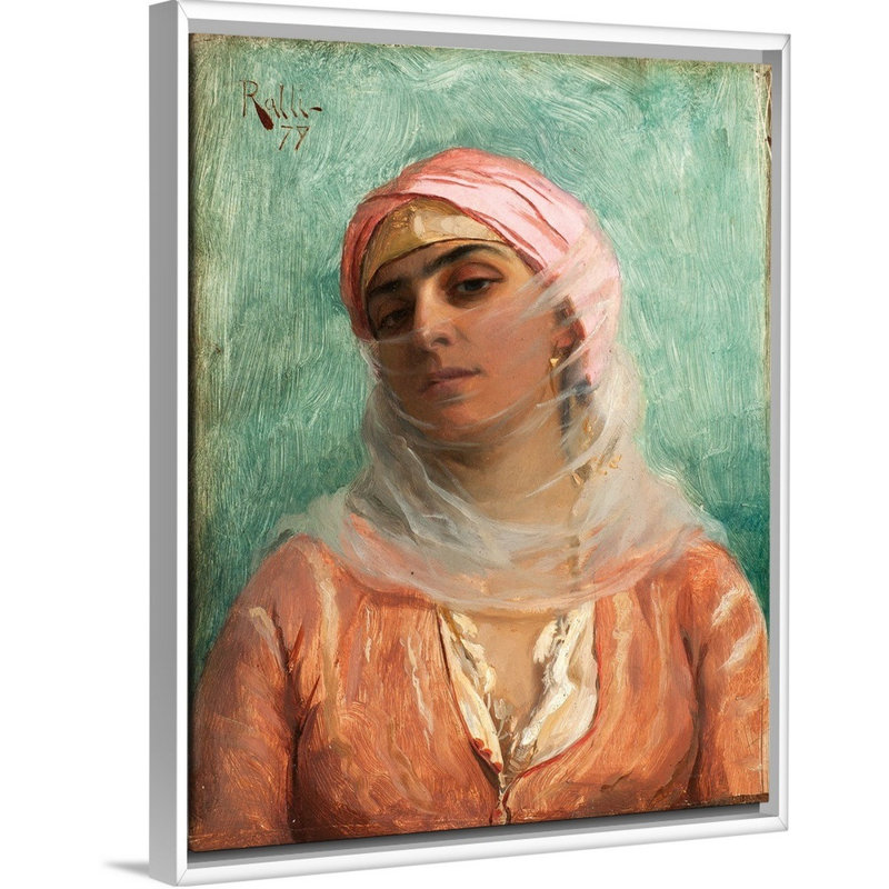 Reproduction d’art sur toile, "Young repose-pieds" par Theodore Ralli, Cadre blanc, H 16 po x l 13 po x P 1,75 po