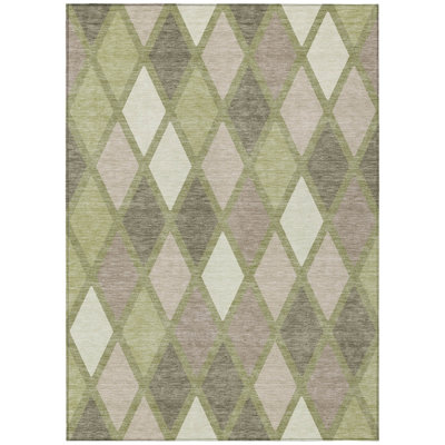 Chasadee Washable Geometric Indoor / Outdoor Rug
