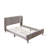 Upholstered Wingback Wooden Platform Bed Frame with Headboard, No Box Spring Needed-148080912
