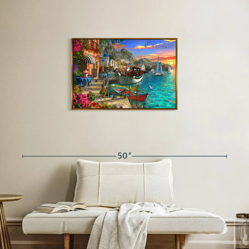 Grandios Grèce, Cadre flottant doré, 31 po x 21 po