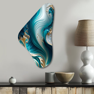 Gisele - Abstract Marble Boomerang Shape Assymterical Metal Wall Art