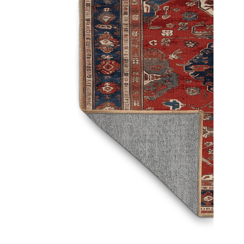Machine Washable Turkish Brown Area Rug, Square 4'