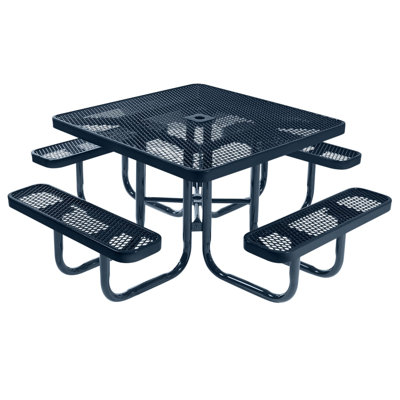 46In Square Picnic Table, Expanded, Dark Blue