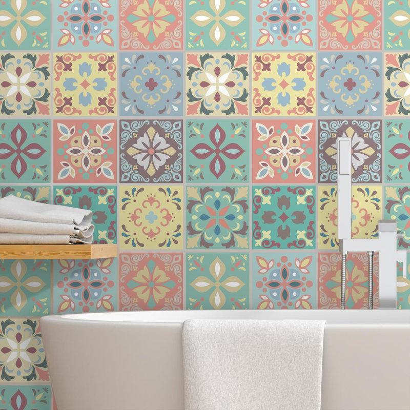 Amarylis 38.1cm W x 38.1cm L Vinyl Peel and Stick Mosaic Tile