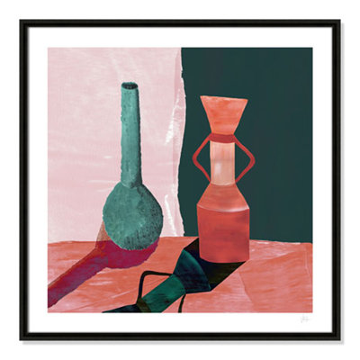 Imprimé vases sarcelle et terracotta par Violets Print House