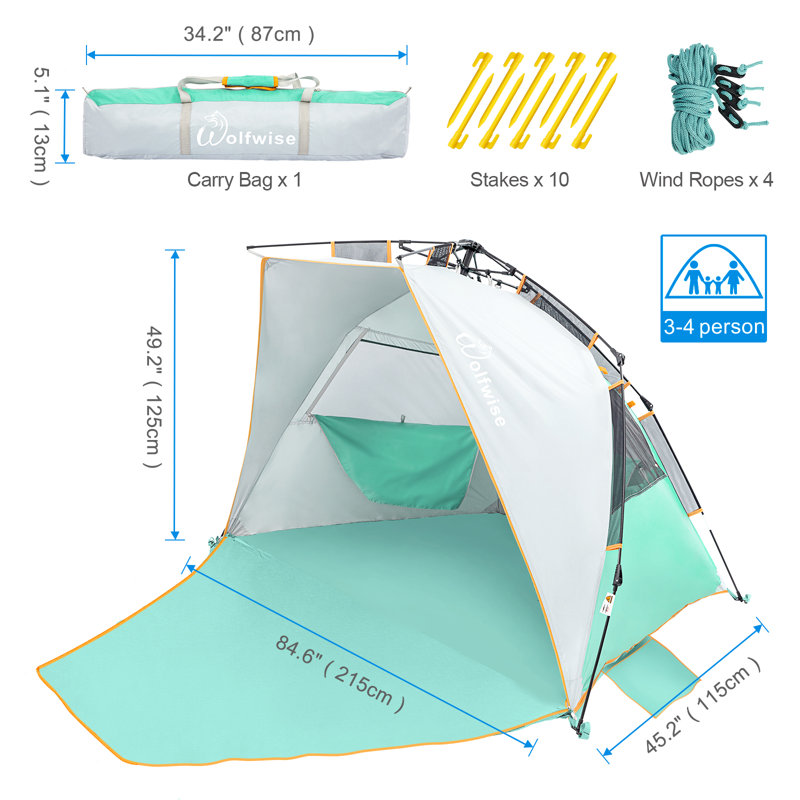 Parasol portatif Easy Up, Vert menthe