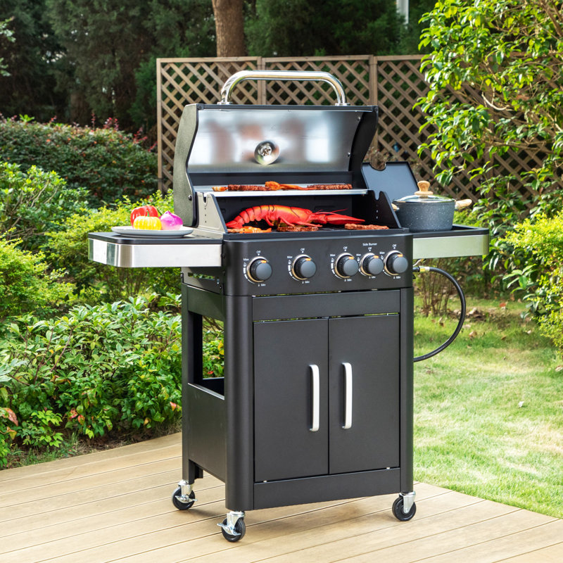 Alphamarts 4-Burner Liquid Propane Gas BBQ Grill