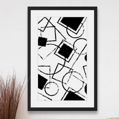 «Circle Squares», reproduction d'art encadrée