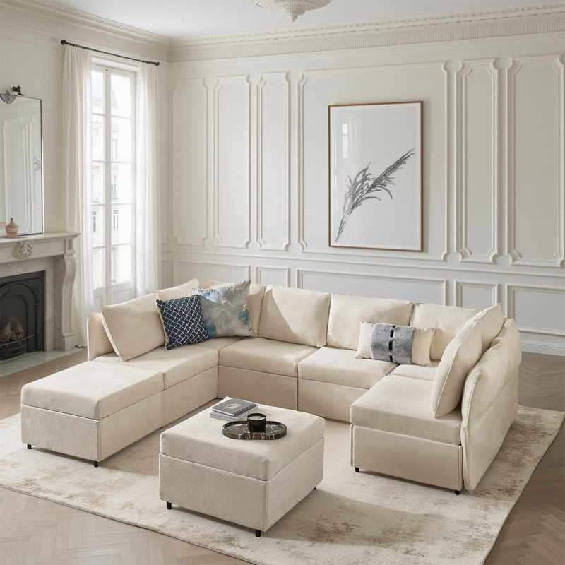 Canapé modulaire 8 pièces Andoline, Beige