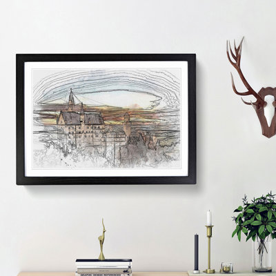 Neuschwanstein Castle in Abstract - Framed Print