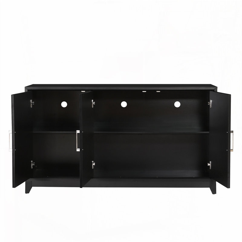 59" Mid-Century Modern Sideboard, Black