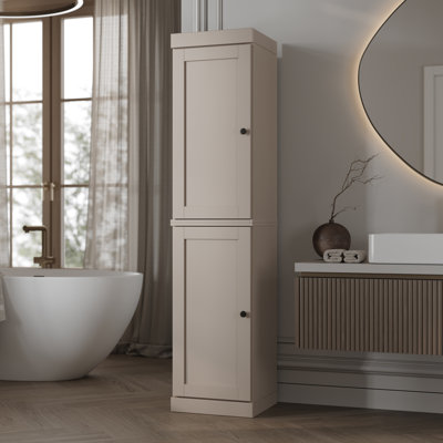 Armoire de rangement 100% bois massif, portes Shaker, 2 tiroirs, tablettes réglables, 16,5 po de largeur, 71,5 po de hauteur
