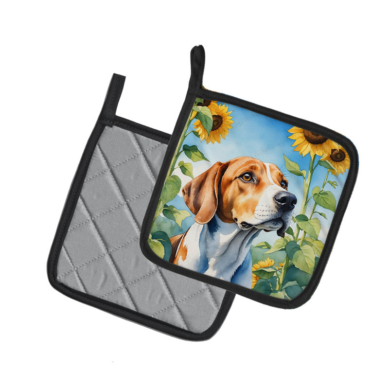 Caroline's Treasures In Sunflowers Floral Polyester Potholder Set