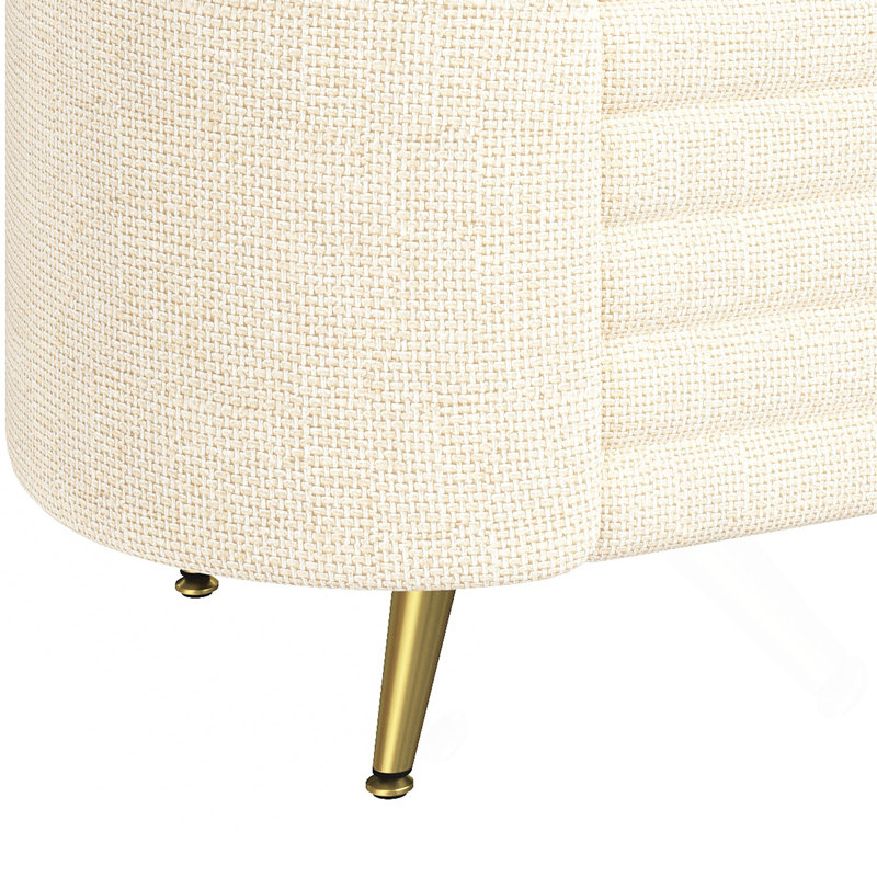Banc de rangement rembourré Modern End, Beige, Beige