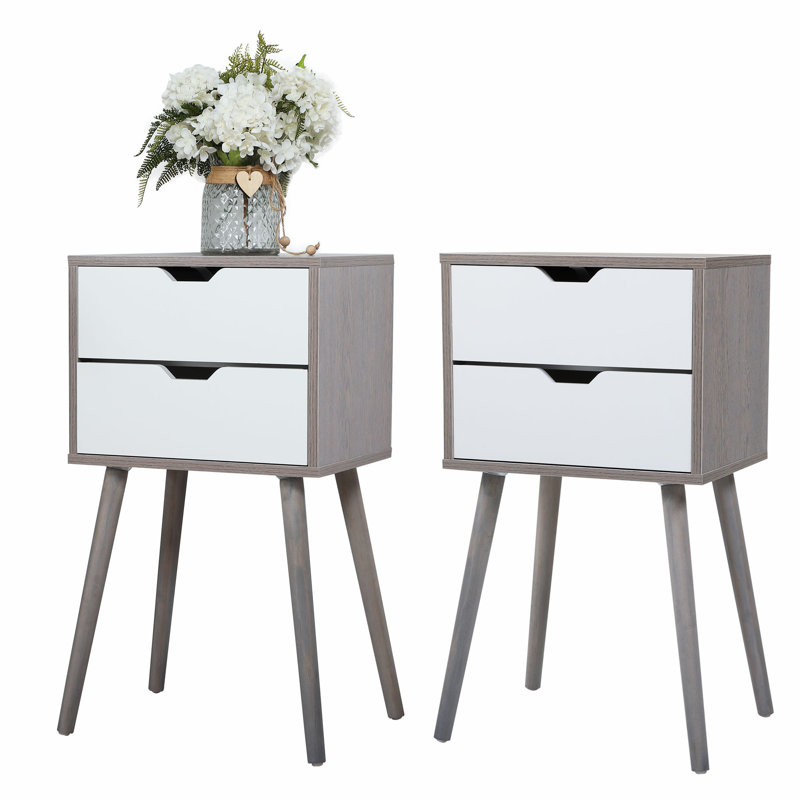 Bedside Table with Two Drawer(Set of 2)