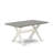 6 Piece Kitchen Table Set Contains a Rectangle Dining Table with X-Legs and 4 Cream Linen Fabric Parson Chairs with a Bench, Wire Brushed linen white-85821365-85821366-126725363