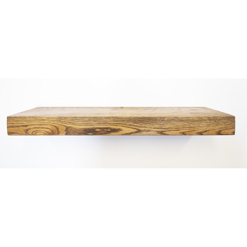 Ercolino Oak Solid Wood Floating Shelf, Honey, 3" H x 55" W x 7" D
