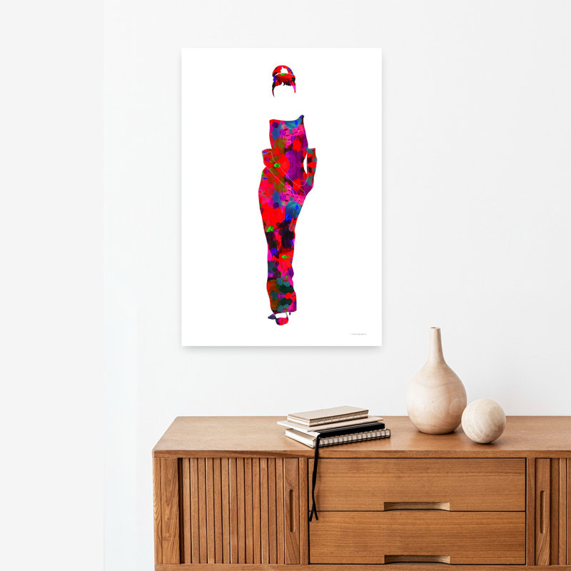 Audrey, art abstrait rétro contemporain, H 24 po x l 16 po