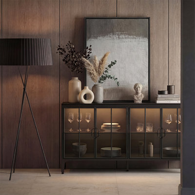 63" W Sideboard Cabinet Buffet Storage Cabinet