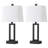 Belpre 23.5" Metal Table Lamp Set with USB, Type-C Ports, and Built-in Outlet