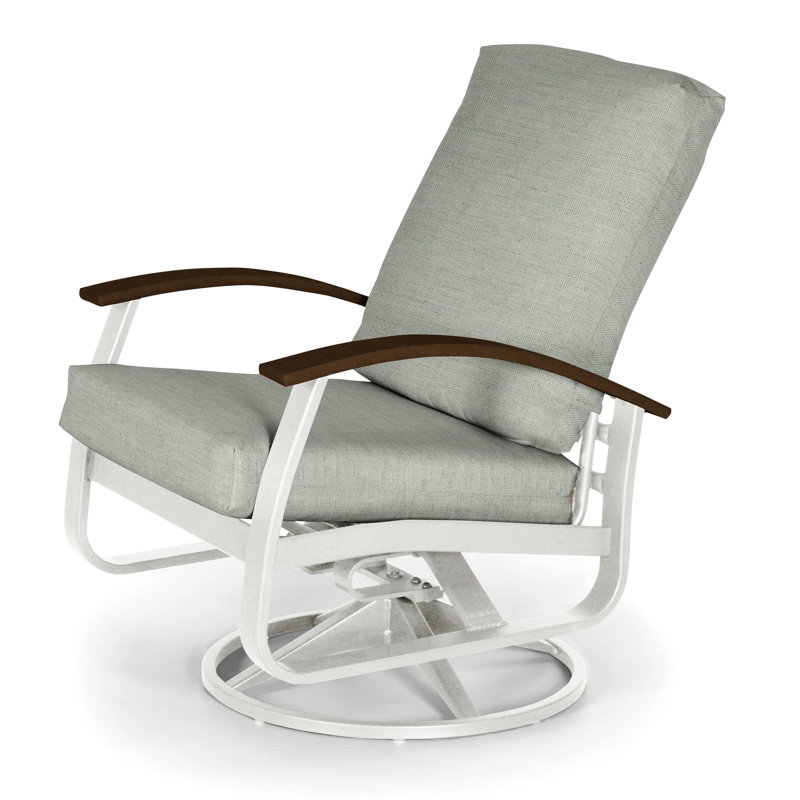 Chaise de patio pivotante avec coussin Askar, Toile granit Sunbrella®, Kona P10, Neige texturée