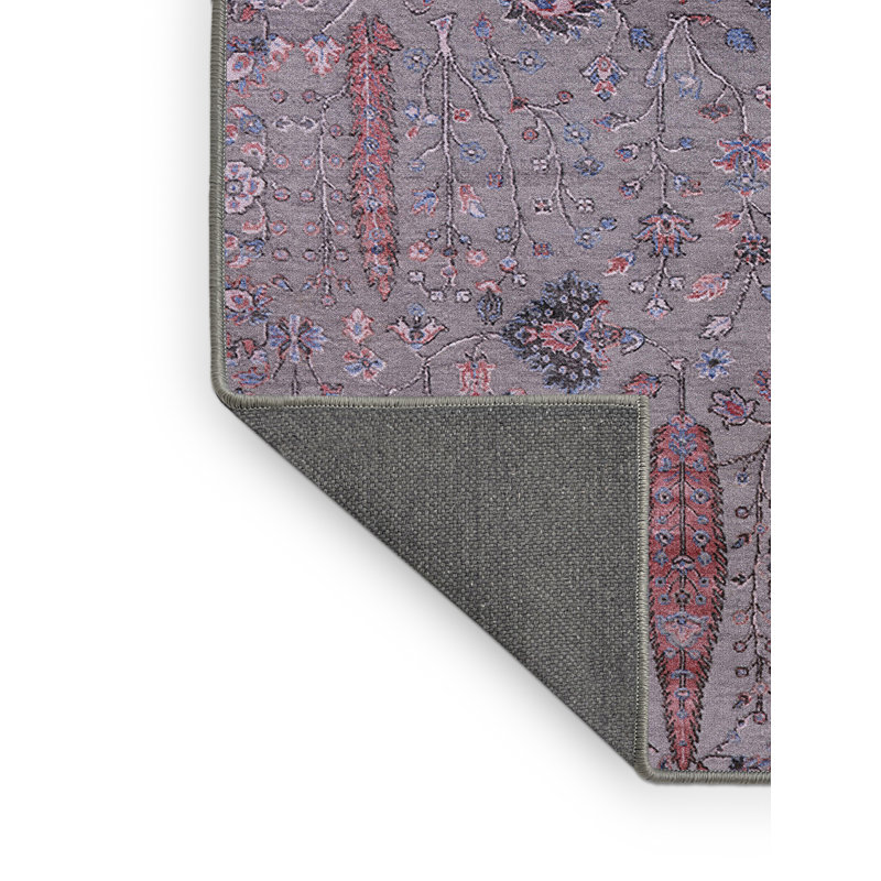 Tapis rose / mauve à motif floral Osha, Rectangle 8 pi x 10 pi