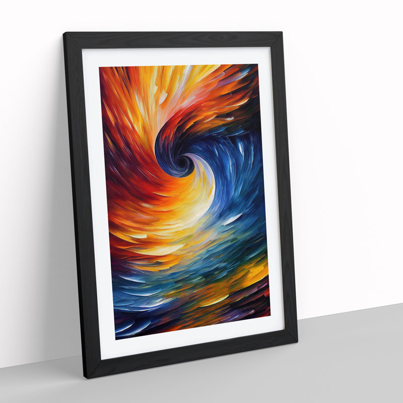 Ocean Wave Abstract No.5 - Framed Print, Black, 64cm H x 46cm W x 2cm D