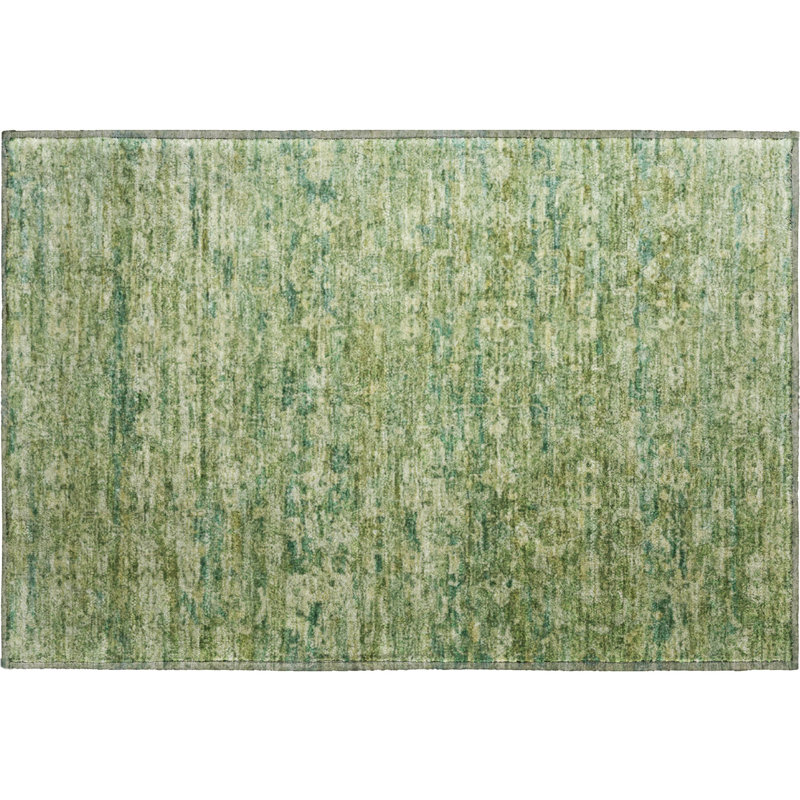 Premium Machine Washable Mayfield AMF2324 Ikat Rug, 1'8" x 2'6", Olive