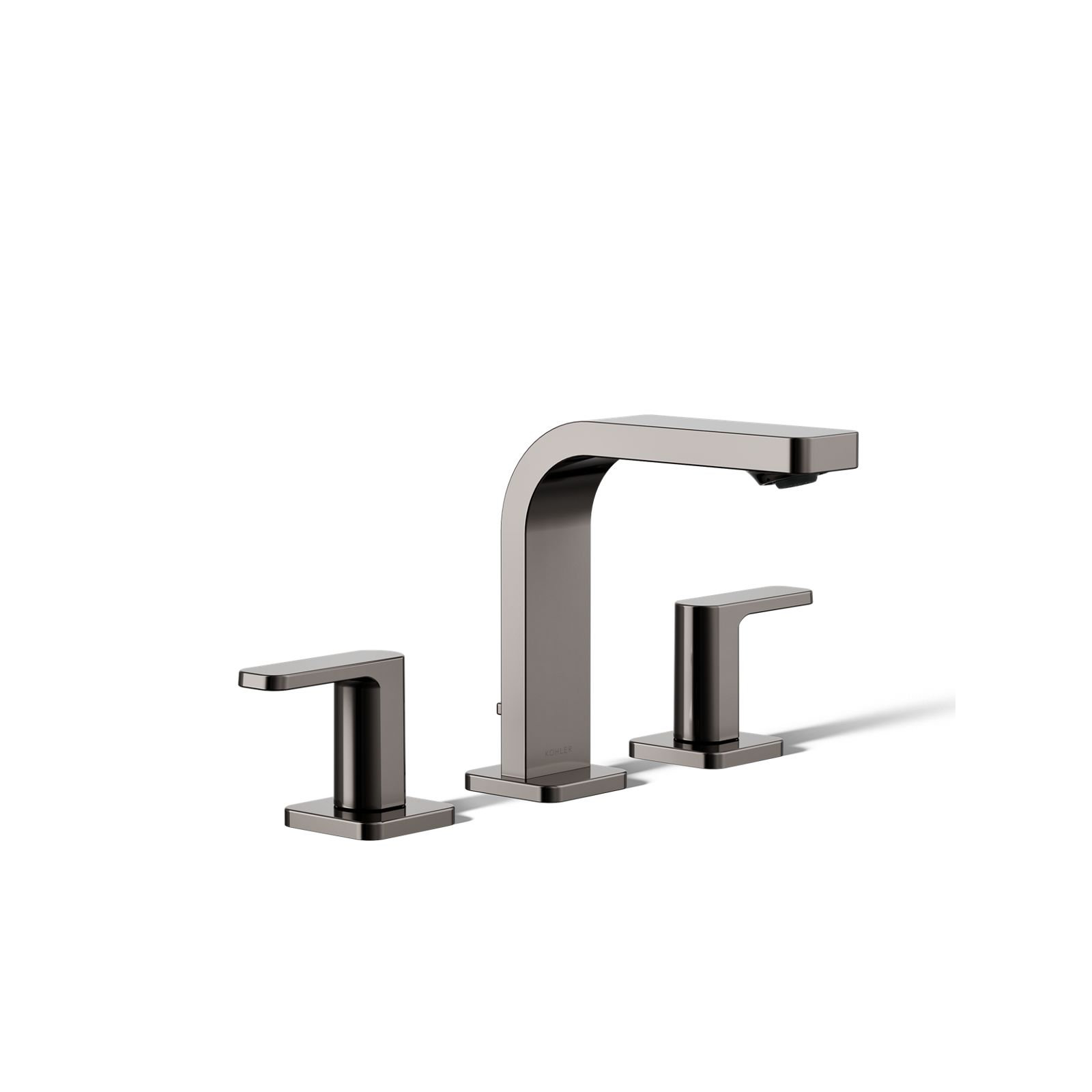 ParallelWidespread Bathroom Faucet, 3-Hole Two Lever Handle Bathroom Sink Faucet, Titanium, 0.5 GPM